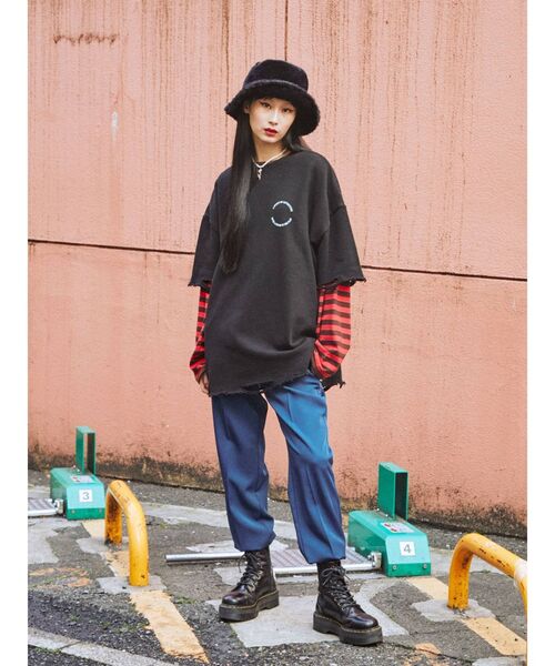 jouetie（ジュエティ）の「ハーフスリーブダメージプルオーバー（Tシャツ/カットソー・レディース・ブラック/オフホワイト/ブルー・MEDIUM）」の20枚目の写真