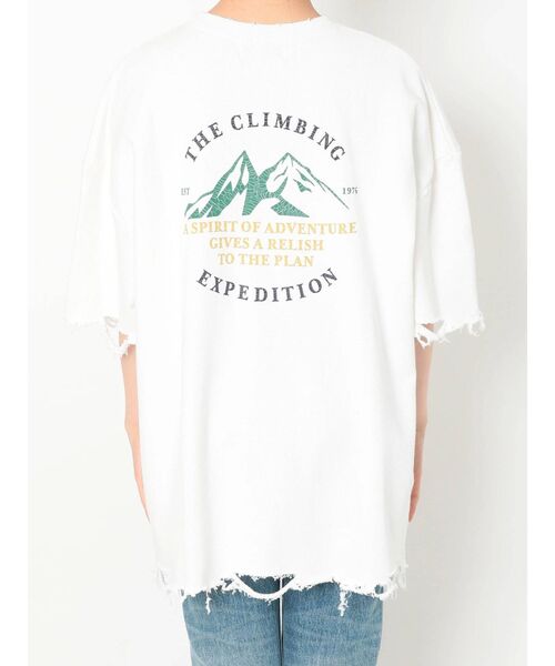 jouetie（ジュエティ）の「ハーフスリーブダメージプルオーバー（Tシャツ/カットソー・レディース・ブラック/オフホワイト/ブルー・MEDIUM）」の5枚目の写真