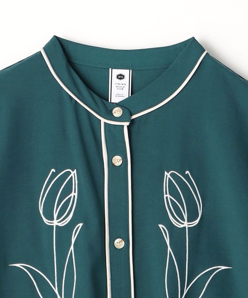 179/WG（イチナナキュウダブルジー）の「チューリップ刺繍パイピングブラウス（シャツ/ブラウス・レディース・オフホワイト/ピンク/ブルー・MEDIUM）」の5枚目の写真