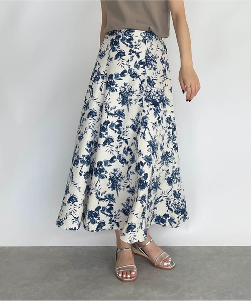 PICCIN(ピッチン)の「フラワー柄フレアスカート(スカート・レディース・ブラック/ブラウン/ブルー・M/L)」の21枚目の写真