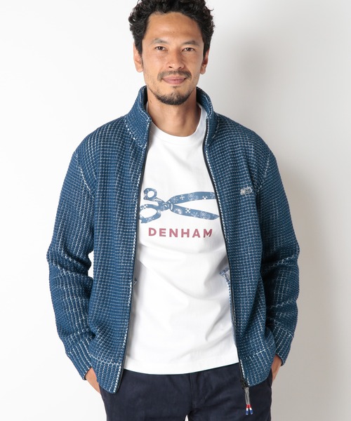 MEN'S BIGI（メンズビギ）の「【DENHAM/デンハム】デニム調鬼ワッフルスタンドカラージャケット（パーカー・メンズ・ブルー系その他・02/03）」の3枚目の写真