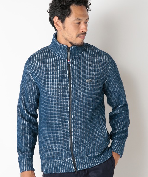 MEN'S BIGI（メンズビギ）の「【DENHAM/デンハム】デニム調鬼ワッフルスタンドカラージャケット（パーカー・メンズ・ブルー系その他・02/03）」の4枚目の写真
