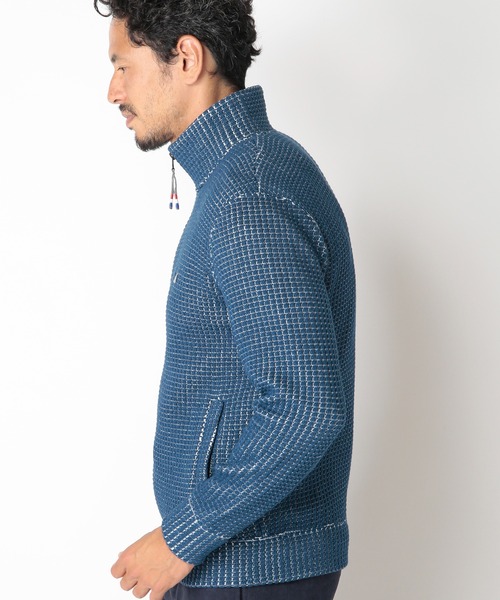 MEN'S BIGI（メンズビギ）の「【DENHAM/デンハム】デニム調鬼ワッフルスタンドカラージャケット（パーカー・メンズ・ブルー系その他・02/03）」の5枚目の写真