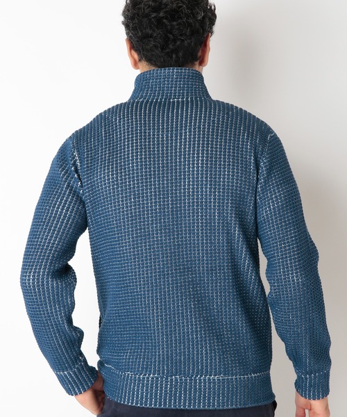 MEN'S BIGI（メンズビギ）の「【DENHAM/デンハム】デニム調鬼ワッフルスタンドカラージャケット（パーカー・メンズ・ブルー系その他・02/03）」の6枚目の写真