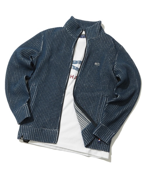 MEN'S BIGI（メンズビギ）の「【DENHAM/デンハム】デニム調鬼ワッフルスタンドカラージャケット（パーカー・メンズ・ブルー系その他・02/03）」の7枚目の写真