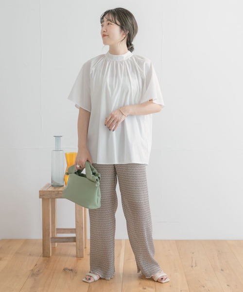 ITEMS URBANRESEARCH（アイテムズ アーバンリサーチ）の「ハイネックブラウス（シャツ/ブラウス・レディース・ホワイト/ネイビー/オレンジ/ラベンダー・FREE）」の10枚目の写真