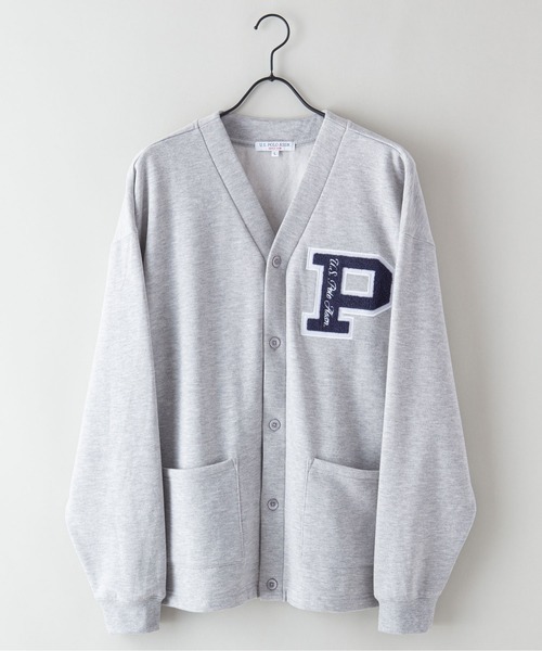 U.S. POLO ASSN.（ユーエスポロアッスン）の「【U.S.POLO ASSN. /ユーエスポロアッスン】ビッグシルエット 裏起毛 サガラ刺繍 レタードカーディガン（カーディガン/ボレロ・メンズ・ダークグリーン/ネイビー/グレー・MEDIUM/LARGE/X-LARGE）」の4枚目の写真