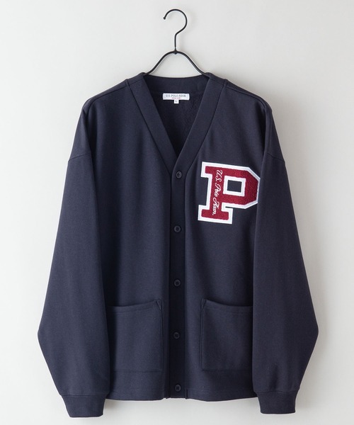 U.S. POLO ASSN.（ユーエスポロアッスン）の「【U.S.POLO ASSN. /ユーエスポロアッスン】ビッグシルエット 裏起毛 サガラ刺繍 レタードカーディガン（カーディガン/ボレロ・メンズ・ダークグリーン/ネイビー/グレー・MEDIUM/LARGE/X-LARGE）」の6枚目の写真
