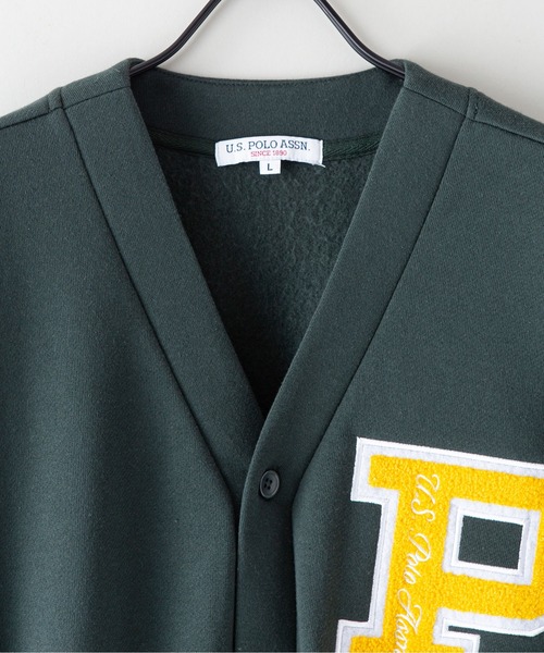 U.S. POLO ASSN.（ユーエスポロアッスン）の「【U.S.POLO ASSN. /ユーエスポロアッスン】ビッグシルエット 裏起毛 サガラ刺繍 レタードカーディガン（カーディガン/ボレロ・メンズ・ダークグリーン/ネイビー/グレー・MEDIUM/LARGE/X-LARGE）」の7枚目の写真
