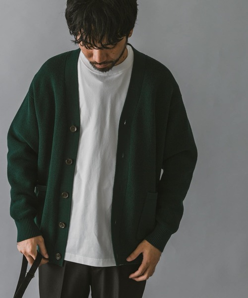 URBAN RESEARCH DOORS(アーバンリサーチドアーズ)の「ハードニットカーディガン(カーディガン/ボレロ・メンズ・チャコールグレー/ブラウン/ベージュ/グリーン・MEDIUM/LARGE)」の4枚目の写真