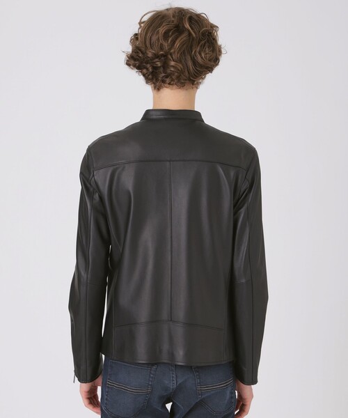 BLACK LABEL CRESTBRIDGE（ブラックレーベル・クレストブリッジ）の「ライトウェイトレザーシングルライダース（ライダースジャケット・メンズ・ブラック・M/L/XL）」の5枚目の写真