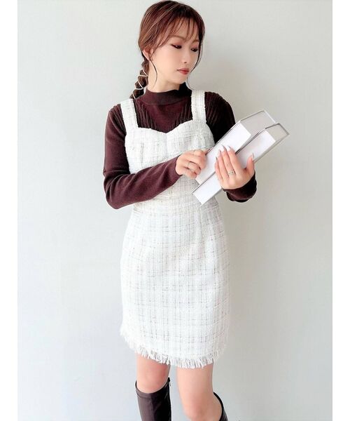 RESEXXY（リゼクシー）の「ツイードミニジャンスカ（ジャンパースカート・レディース・ホワイト/ブラック・FREE）」の14枚目の写真