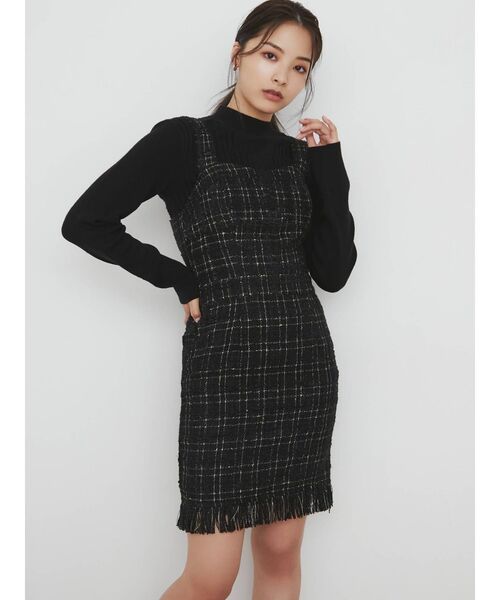 RESEXXY（リゼクシー）の「ツイードミニジャンスカ（ジャンパースカート・レディース・ホワイト/ブラック・FREE）」の8枚目の写真