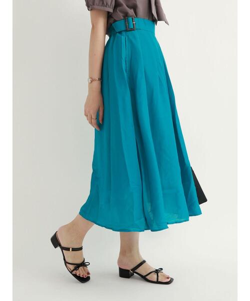 Te chichi TERRASSE（テチチテラス）の「フレアスカート（スカート・レディース・グリーン/ネイビー/ベージュ・ﾌﾘ-）」の16枚目の写真