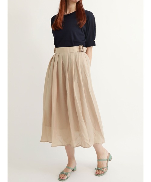 Te chichi TERRASSE（テチチテラス）の「フレアスカート（スカート・レディース・グリーン/ネイビー/ベージュ・ﾌﾘ-）」の21枚目の写真