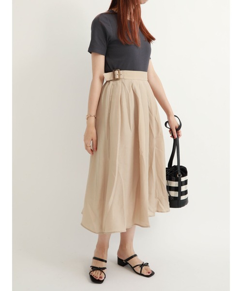 Te chichi TERRASSE（テチチテラス）の「フレアスカート（スカート・レディース・グリーン/ネイビー/ベージュ・ﾌﾘ-）」の22枚目の写真