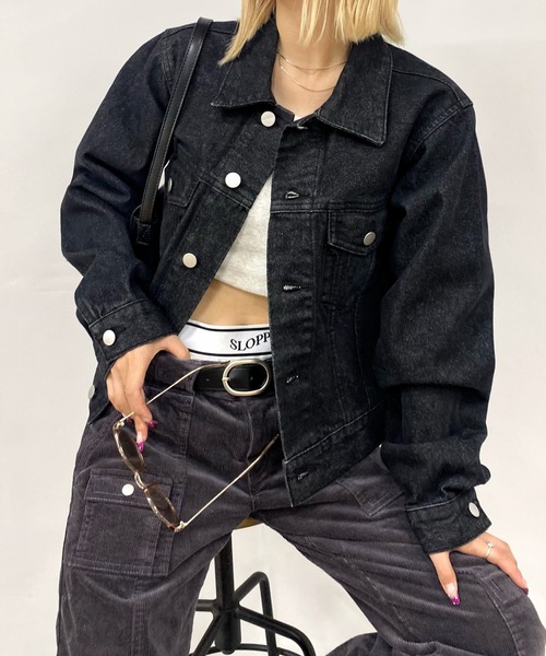 WHO'S WHO gallery（フーズフーギャラリー）の「SATURN RETURN Gジャン（デニムジャケット・レディース・ブラック/ネイビー/ブルー・FREE）」の5枚目の写真