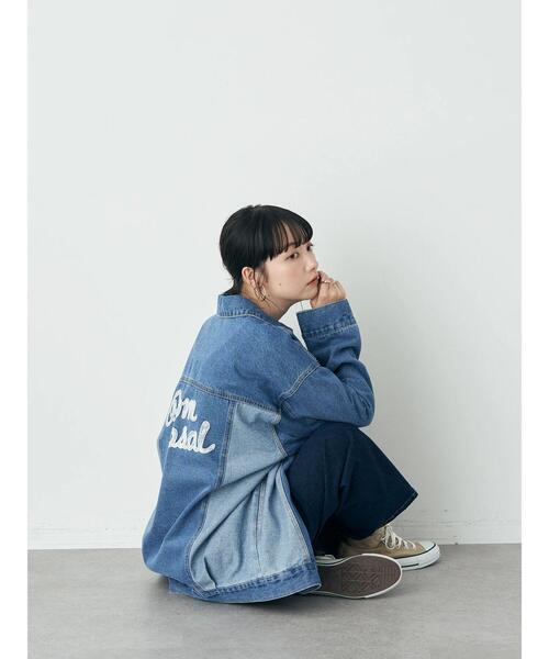 earth music&ecology（アースミュージックアンドエコロジー）の「Gジャン（刺繍）（デニムジャケット・レディース・インディゴブルー・FREE）」の20枚目の写真