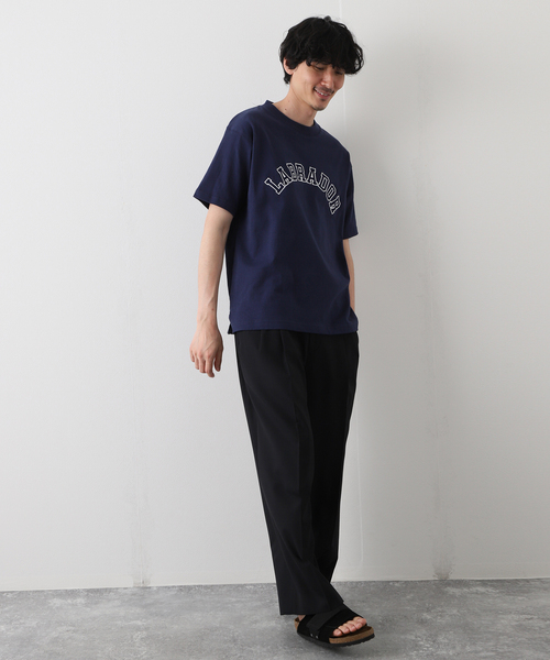 417 EDIFICE（フォーワンセブンエディフィス）の「【Labrador Retriever / ラブラドールリトリーバー】LOGO Tシャツ（Tシャツ/カットソー・メンズ・ホワイト/ネイビー/マスタード・MEDIUM/LARGE）」の9枚目の写真