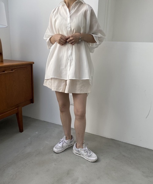 I_am（アイアム）の「front tuck short pants（その他パンツ・レディース・ブラック/ベージュ/アイボリー・FREE）」の20枚目の写真