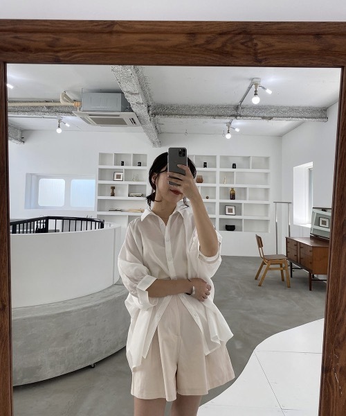 I_am（アイアム）の「front tuck short pants（その他パンツ・レディース・ブラック/ベージュ/アイボリー・FREE）」の22枚目の写真