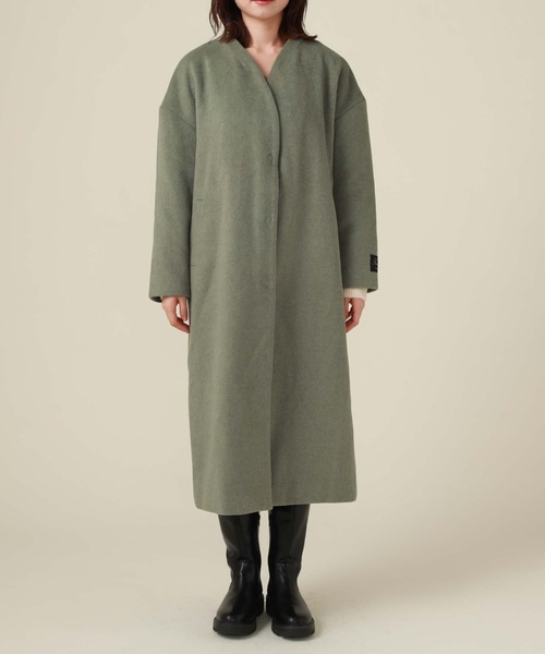 archives（アルシーヴ）の「Ｖネックコート（ノーカラーコート・レディース・グリーン/アイボリー/グレイッシュベージュ/ブラック・MEDIUM）」の18枚目の写真