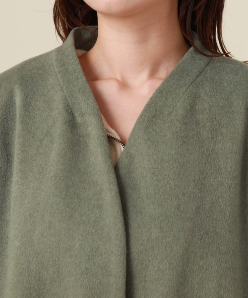 archives（アルシーヴ）の「Ｖネックコート（ノーカラーコート・レディース・グリーン/アイボリー/グレイッシュベージュ/ブラック・MEDIUM）」の22枚目の写真