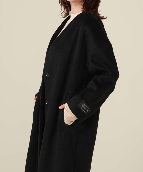 archives（アルシーヴ）の「Ｖネックコート（ノーカラーコート・レディース・グリーン/アイボリー/グレイッシュベージュ/ブラック・MEDIUM）」の17枚目の写真