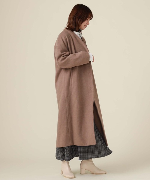 archives（アルシーヴ）の「Ｖネックコート（ノーカラーコート・レディース・グリーン/アイボリー/グレイッシュベージュ/ブラック・MEDIUM）」の14枚目の写真