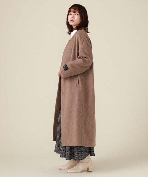 archives（アルシーヴ）の「Ｖネックコート（ノーカラーコート・レディース・グリーン/アイボリー/グレイッシュベージュ/ブラック・MEDIUM）」の12枚目の写真