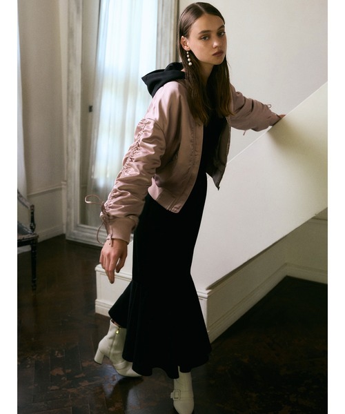 DURAS（デュラス）の「ドロストデザインブルゾン（ブルゾン・レディース・ホワイト/ブラック/ピンク・FREE）」の14枚目の写真