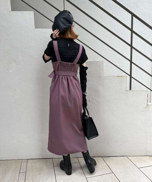 MAJESTIC LEGON（マジェスティックレゴン）の「スリットLadyジャンスカ（ジャンパースカート・レディース・ブラック/モカ/ブラウン系その他2・MEDIUM）」の8枚目の写真