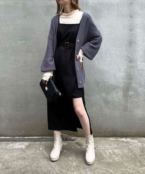 MAJESTIC LEGON（マジェスティックレゴン）の「スリットLadyジャンスカ（ジャンパースカート・レディース・ブラック/モカ/ブラウン系その他2・MEDIUM）」の16枚目の写真