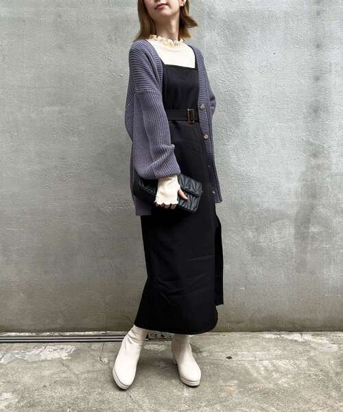 MAJESTIC LEGON（マジェスティックレゴン）の「スリットLadyジャンスカ（ジャンパースカート・レディース・ブラック/モカ/ブラウン系その他2・MEDIUM）」の17枚目の写真