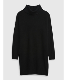 CashSoft カシミヤタッチ ミニ タートルネック ニットワンピース