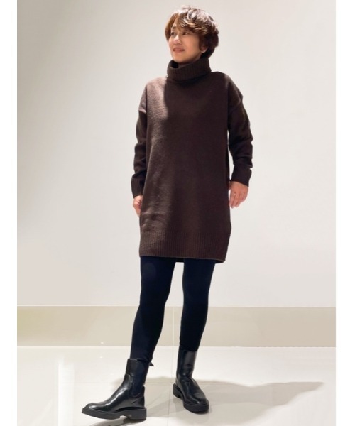 GAP（ギャップ）の「CashSoft カシミヤタッチ ミニ タートルネック ニットワンピース（ワンピース・レディース・グレー/ブラック/ベージュ/ブラウン・XS/S/M/L/XL/XXS）」の18枚目の写真