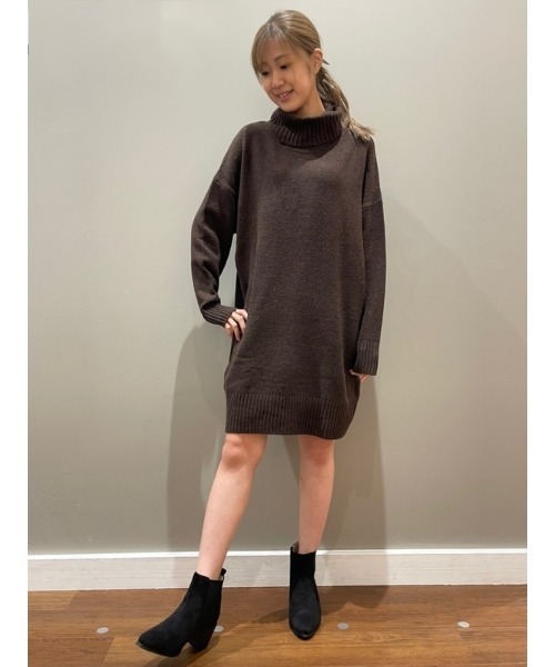 GAP（ギャップ）の「CashSoft カシミヤタッチ ミニ タートルネック ニットワンピース（ワンピース・レディース・グレー/ブラック/ベージュ/ブラウン・XS/S/M/L/XL/XXS）」の19枚目の写真