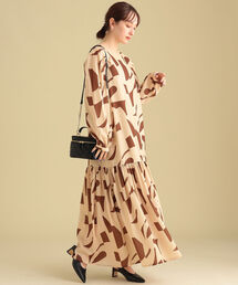 Ray BEAMS | Ray BEAMS / ジオメトリック プリント ワンピース(ワンピース)