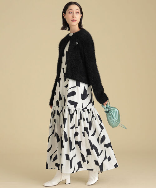 Ray BEAMS（レイビームス）の「Ray BEAMS / ジオメトリック プリント ワンピース（ワンピース・レディース・ホワイト/ベージュ・ONE SIZE）」の19枚目の写真