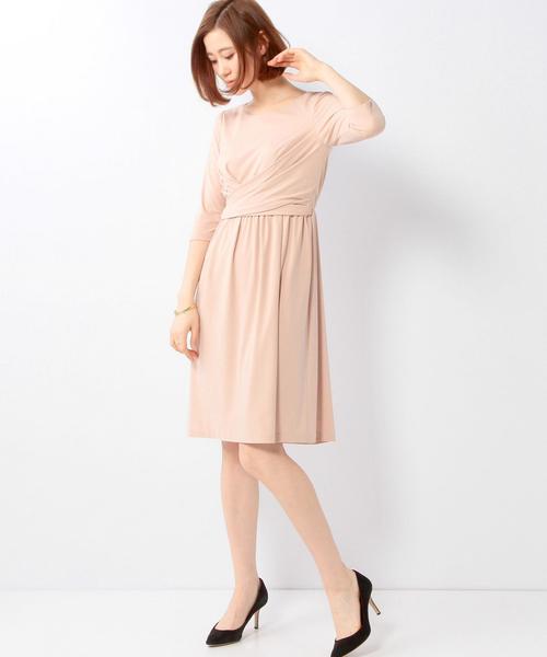 UNITED ARROWS（ユナイテッドアローズ）の「UAB TA/P フレアドレープ ワンピース※◆（ワンピース・レディース・ベージュ/ネイビー・36/38/40）」の2枚目の写真