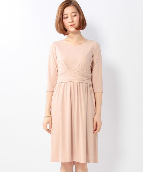 UNITED ARROWS（ユナイテッドアローズ）の「UAB TA/P フレアドレープ ワンピース※◆（ワンピース・レディース・ベージュ/ネイビー・36/38/40）」の4枚目の写真