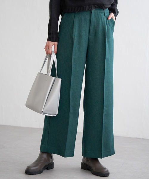 ikka(イッカ)の「ウーリッシュフラノワイドパンツ(その他パンツ・レディース・キャメル/グレー/ブラウン/ブラック/ダークグリーン・L/M/S)」の4枚目の写真