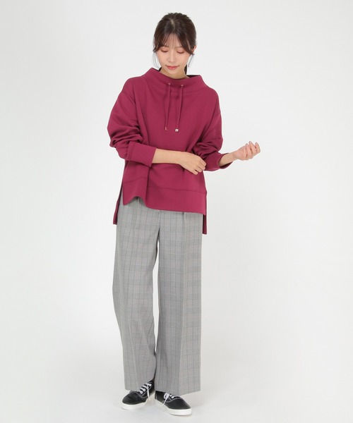 ikka(イッカ)の「ウーリッシュフラノワイドパンツ(その他パンツ・レディース・キャメル/グレー/ブラウン/ブラック/ダークグリーン・L/M/S)」の8枚目の写真