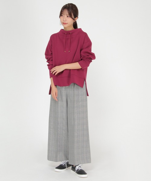 ikka(イッカ)の「ウーリッシュフラノワイドパンツ(その他パンツ・レディース・キャメル/グレー/ブラウン/ブラック/ダークグリーン・L/M/S)」の9枚目の写真