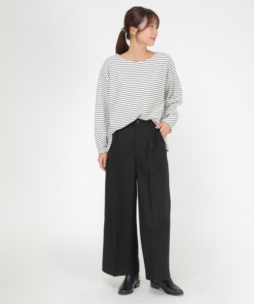 ikka(イッカ)の「ウーリッシュフラノワイドパンツ(その他パンツ・レディース・キャメル/グレー/ブラウン/ブラック/ダークグリーン・L/M/S)」の7枚目の写真