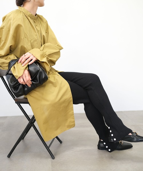 ＡＮＤＪ（アンドジェイ）の「【2022/AW】【ANDJMADE】バックスリットリブニットレギンスパンツ（その他パンツ・レディース・ブラック/オフホワイト・M）」の9枚目の写真