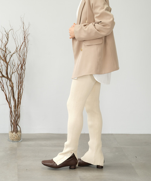 ＡＮＤＪ（アンドジェイ）の「【2022/AW】【ANDJMADE】バックスリットリブニットレギンスパンツ（その他パンツ・レディース・ブラック/オフホワイト・M）」の22枚目の写真