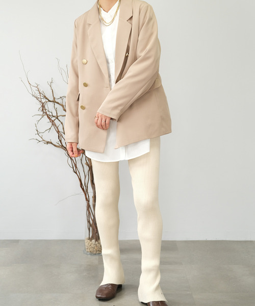 ＡＮＤＪ（アンドジェイ）の「【2022/AW】【ANDJMADE】バックスリットリブニットレギンスパンツ（その他パンツ・レディース・ブラック/オフホワイト・M）」の21枚目の写真