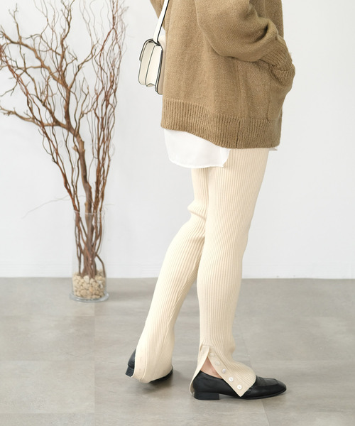 ＡＮＤＪ（アンドジェイ）の「【2022/AW】【ANDJMADE】バックスリットリブニットレギンスパンツ（その他パンツ・レディース・ブラック/オフホワイト・M）」の20枚目の写真