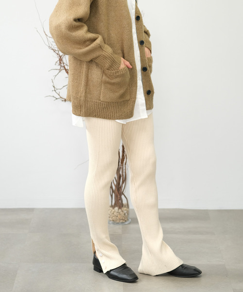 ＡＮＤＪ（アンドジェイ）の「【2022/AW】【ANDJMADE】バックスリットリブニットレギンスパンツ（その他パンツ・レディース・ブラック/オフホワイト・M）」の18枚目の写真